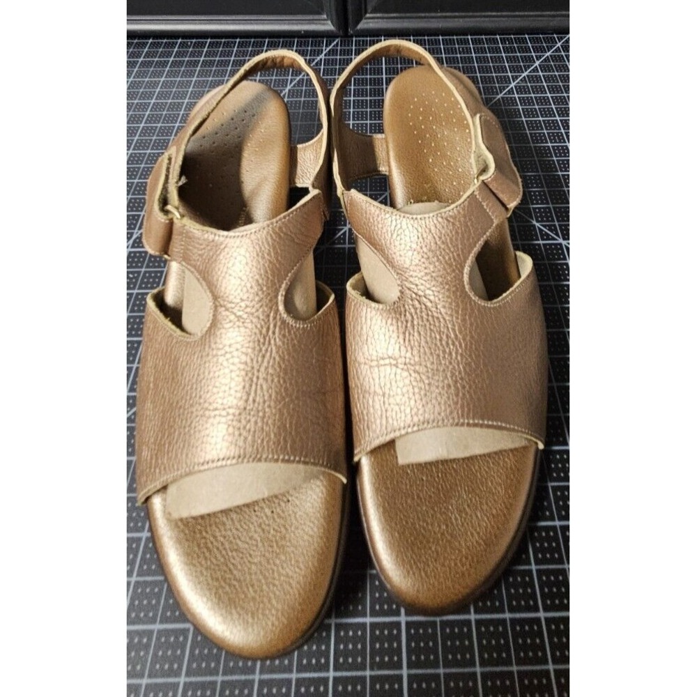 SAS Tripad suntimer heel bronze gold‎ leather open toe sandal heels 9N